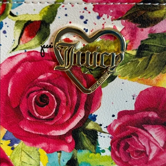 Juicy Couture Rose Print Clutch - Pink and Green - Picture 2 of 14